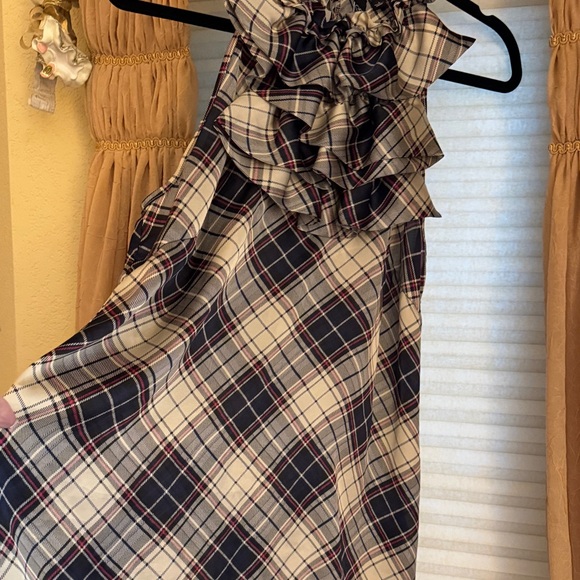 Essentials by Milano Plaid Ruffle Blouse - Picture 4 of 7